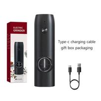 Elektrinis automatinis druskos ir pipirų malūnėlių rinkinys, įkraunamas per USB, gravitacinis prieskonių malūnėlis, reguliuojamas prieskonių malūnėlis su LED šviesa black