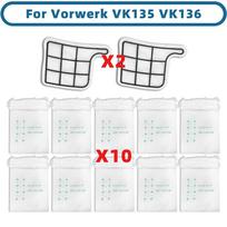 Compatible For Folletto Vorwerk Kobold VK135 VK136 Replacement Parts Accessories Dust Bag Motor Protection Filter white