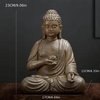 1pc Single-handed Lotus Buddha Statue Sculpture, IndoorDecoration Ornament, Cute Ornament, Home Living RoomBar Cafe Decor Orname brown