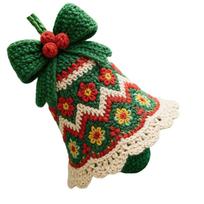 Crochet Bells Ornaments Handcraft Cotton Yarn Christmas For Tree Car Door Hanging Holiday Party Supplies geltona