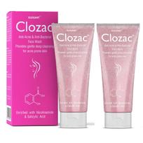 Clozac Acne Facewash 60Ml | Pack Of 2 | Acne Purifying Cleanser | Tea Tree Oil, Aloevera, Vitamin E | For Acne Prone And Oily Skin | Men And W gray