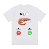 Shrim kviečia Juokingas krevetės memė marškinėliai Vasaros mada Harajuku trumpomis rankovėmis medvilninis laisvalaikio 100% medvilnės unisex marškinėlis 4XL black