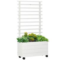 Pakelta lysvė su grotelėmis Outsunny 76x30x155cm., baltos spalvos