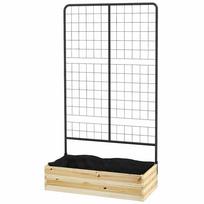Pakelta lysvė su grotelėmis Outsunny 80x38x145cm., šviesiai rudos/juodos spalvos