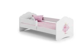 Vaikiška lova Fala su čiužiniu ir barjerine apsauga 144 cm x 78 cm x 65 cm, princesė