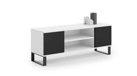 Tv staliukas Focus RTV 155x49x40 cm, baltos / juodos spalvos