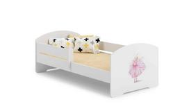 Vaikiška lova Luk su čiužiniu ir barjerine apsauga 144 cm x 77 cm x 56 cm, princesė