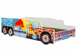 Vaikiška lova Riko su čiužiniu 165 cm x 84 cm x 43 cm, automobilis monstras