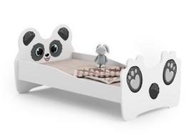 Vaikiška lova Animals su čiužiniu 144 cm x 80 cm x 70 cm, panda
