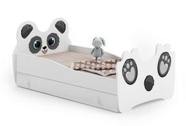 Vaikiška lova Animals su stalčiumi ir čiužiniu 144 cm x 80 cm x 70 cm, panda