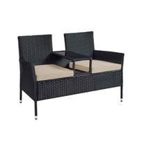 Lauko fotelis 65x131x84cm., juodos/kreminės spalvos