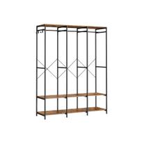 Atvira drabužių spinta 40x141x180cm., rudos/juodos spalvos