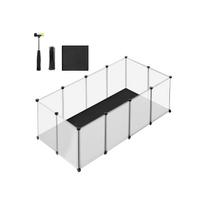 Skaidrus mažų gyvūnų aptvaras 143x73x46cm., juodos spalvos