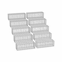 Rinkinys iš 10 gabionų 100x30x30cm., sidabrinės spalvos