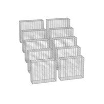 Rinkinys iš 10 gabionų 100x90x30cm., sidabrinės spalvos