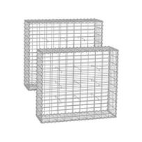 Rinkinys iš 2 gabionų 100x90x30cm., sidabrinės spalvos