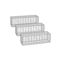 Rinkinys iš 3 gabionų 100x30x30cm., sidabrinės spalvos