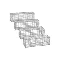 Rinkinys iš 4 gabionų 100x30x30cm., sidabrinės spalvos
