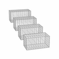 Rinkinys iš 4 gabionų 100x80x30cm., sidabrinės spalvos