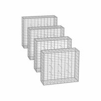 Rinkinys iš 4 gabionų 100x90x30cm., sidabrinės spalvos
