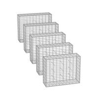 Rinkinys iš 5 gabionų 100x80x30cm., sidabrinės spalvos