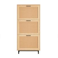 Prieškambario spinta 60x24x127cm., šviesiai rudos/juodos spalvos