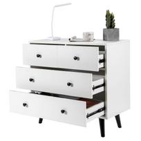 Komoda 80x39,5x76cm., baltos/juodos spalvos