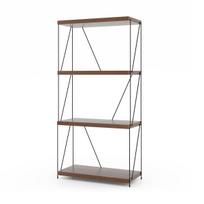 Pastatoma lentyna 61x29,5x105cm., rudos/juodos spalvos