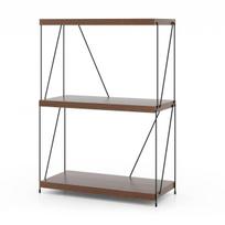 Pastatoma lentyna 61x29,5x85,5cm., rudos/juodos spalvos