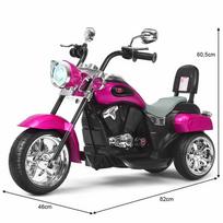 Elektrinis vaikiškas motociklas 91x48x64cm., juodos/rožinės spalvos
