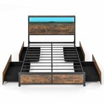 Dvigulės lovos rėmas 216x144x102cm., rudos/juodos spalvos