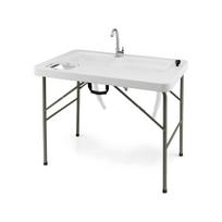 Turistinis sulankstomas stalas 101,5x65,5x107,5cm., baltos/pilkos spalvos