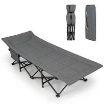 Turistinė sulankstoma lova 190x68,5x48,5cm., pilkos/juodos spalvos