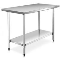 Virtuvės darbo stalas 122x61x90cm., sidabrinės spalvos
