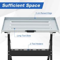 Suvirinimo stalas 78x55x95cm., juodos/sidabrinės spalvos