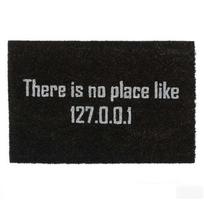 Durų kilimėlis "There is no place like 127.0.0.1" 60x40 cm., juodos/baltos spalvos