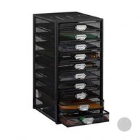 Dokumentų stalčius su 10 skyriais 55x27,5x35,5 cm., juodos spalvos