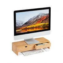 Monitoriaus stovas su stalčiais 11,5x47x18cm., šviesiai rudos spalvos