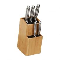 Peilių stovas 25,5x11,5x18cm., šviesiai rudos/juodos spalvos