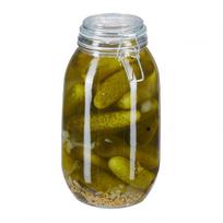 Stiklinis maisto laikymo indas 3L., sidabrinės spalvos
