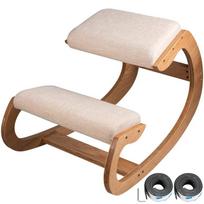 Ergonomiška klūpėjimo kėdė su klubų pagalve, balto ąžuolo, 99,8 kg keliamoji galia