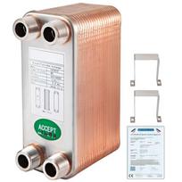 Lituotas plokštelinis šilumokaitis 3/4" MNPT, nerūdijančio plieno 316L, 40 plokštelių