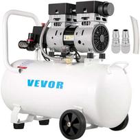 41,6 L nešiojamas bealyvis oro kompresorius, itin tylus, 1 AG, 8 barų, plieninis bakas