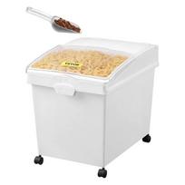 Ingredientų laikymo dėžė, 33,3 L, balta, 3 vnt., su ratukais ir stumdomu dangčiu