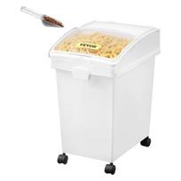 Ingredientų dėžė, 20,8 L, PP plastikas, balta, su ratukais ir dangčiu, 3 vnt. rinkinyje
