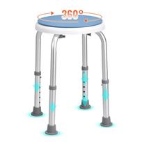 Dušo kėdė su 360° pasukimu, reguliuojamo aukščio, neslystanti, 136 kg keliamoji galia