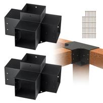Pergolės laikiklių rinkinys 6"x6", 2 vnt., 4 krypčių mediniai kampai