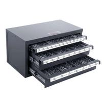 Plieninė grąžtų dozatoriaus spintelė, 3 stalčiai, 1,59–12,7 mm grąžtams