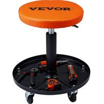 Mechaniko pneumatinė reguliuojamo aukščio kėdė garažui, juoda-oranžinė