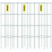 Pomidorų narveliai, 14,6x14,6x39,4 cm, 3 vnt., žali, plieniniai su PVC danga